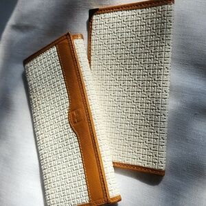 Ted Lapidus (Paris) Vintage 80's White Vinyl & Leather Wallet Set, $75